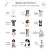 Wicker Dog House Raised Rattan Puppy Bed Cat Shelter for Indoor Outdoor Garden Patio Pet Sofa with Removable Cushion for Medium Sized Pet Brown