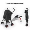 Lightweight Foldable Pet Stroller with Mesh Ventilation & Cup Holder – Black