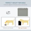 Raised Pet Feeding Storage Station with 2 Stainless Steel Bowls – Gray (Large Dogs)