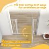 Dog Gate, Walk Through Pet Gate w/ Small Pet Door, Auto Close, for Doorways, House, Stair, 30"-41" W x 42" H