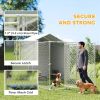 Large Outdoor Dog Kennel with Galvanized Steel Frame and Weatherproof Cover