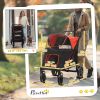 Large/Medium Dog Stroller with Universal Front Wheels – Foldable, Shock Absorbing (Red)