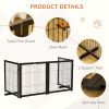 Wooden Dog Gate for Small & Medium Dogs 4 Panel w/ Support Feet Foldable Pet Fence for House Doorway Coffee