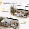 7 Panel Dog Whelping Box Convertible DIY Pet Playpen with Washable Pee Pads, 600D Oxford Fabric, 96" x 48" x 24"