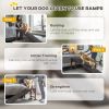 Pet Ramp Bed Steps for Dogs Cats Non-slip Carpet Top Platform Pine Wood 74"L x 16"W x 25"H Brown