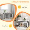 Dog Crate End Side Table Furniture – 39" White (Large Dogs)
