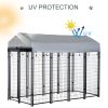 Outdoor Dog Kennel with Waterproof UV-Resistant Cover – 8×4×6 ft