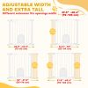 30"-41" Extra Wide Pet Gate Barrier with Small Door, 30"H Dog Gate with Safety Gate Barrier, Stair Pressure Fit, White