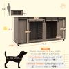 71" Modern Dog Kennel Furniture with Removable Divider – Walnut