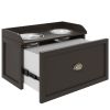 Elevated Dog Feeding Station with Storage and Dual Bowls for Large Breeds Coffee Finish