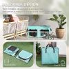 39" Portable Soft 2 Sided Pet Cat Carrier with Divider, Two Compartment, Soft Cushions, & Storage Bag, Green