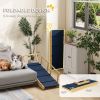 Dog Ramp, Adjustable Height Pet Steps, Foldable Dog Stairs with Non-slip Mat for Small to Large Dogs