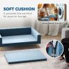 Modern Pet Bed, Cat or Dog Sofa, Velvety Dog Couch for Small to Medium Dogs, Dark Blue