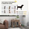 PawHut Dog Crate Furniture with Water-Resistant Cushion & Drawer – Brown