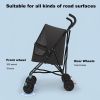 Lightweight Foldable Pet Stroller with Mesh Ventilation & Cup Holder – Black