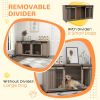 71" Modern Dog Kennel Furniture with Removable Divider – Walnut