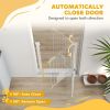 30"-32" Extra Wide Pet Gate Barrier with Small Door, 35"H Dog Gate with Safety Gate Barrier, Stair Pressure Fit, White