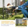 Outdoor Dog Kennel with Waterproof UV-Resistant Cover & Adjustable Feeding Bowls, 5.9×4×6 ft