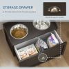 Elevated Dog Feeding Station with Storage and Dual Bowls for Large Breeds Coffee Finish