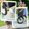 Small & Medium Dog Stroller with One-Hand Fold – 3 Wheels, Soft Cushion, Blue