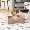 1PC Elevated Pet Bed Frame with Rails and Cute Headboards
