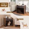 Dog Crate End Table with 2 Fabric Drawers – Indoor Dog Cage
