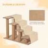 4-Step Dog Ramp for Sofa, Bed, and Couch, with Removable Cover, Beige