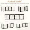 Wooden Dog Gate for Small & Medium Dogs 4 Panel w/ Support Feet Foldable Pet Fence for House Doorway Coffee