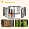 Dog Fence Outdoor 6 Panels 24" Height Indoor Steel Pet Exercise Pen DIY Design for Small Dogs