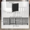 Foldable Dog Gate with Door, 4 Panels Fressstanding Pet Gate, Black