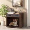 Dog Crate End Table with 2 Fabric Drawers – Indoor Dog Cage