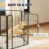 31.5" Dog Playpen Indoor Outdoor, Portable Foldable 8 Panels Pet Playpen with Door & Strap for Medium Dogs