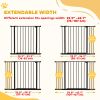 Pressure Fit Dog Gate Pet Barrier for stairs doorway, 29.9''- 42.1'' Width Black