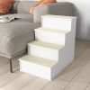 Dog Steps Pet Stairs for Bed Cat Ladder for Couch with Non-Slip Carpet, 15.7" x 23.2" x 21.3", White