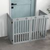 80" Extra Wide Freestanding Pet Gate with Support Feet, Light Grey