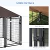 Lockable Outdoor Dog Kennel with UV-Resistant Canopy – Steel Wire Fence