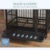 36" Heavy Duty Steel Dog Crate Kennel Pet Cage with Wheels for Convenient Access Anti-Pinching Floor, Grey