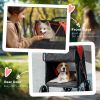 Large/Medium Dog Stroller with Universal Front Wheels – Foldable, Shock Absorbing (Red)