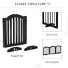 24"H Foldable Dog Gate, 3 Panels Freestanding Pet Gate Barriers Indoor with Support Feet, Puppy Fence for Small Dogs, Black