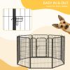 8 Panel Pet Playpen Play Yard Fence Home DIY Heavy-Duty Metal Foldable Indoor Outdoor 39"H