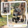 3-in-1 Dog Stroller with Detachable Cabin – Lightweight 4-Wheel Folding Stroller (Gray)