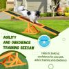 Wood Pet Seesaw Platform Dog Agility Training Equipment Run Game Toy Weather Resistant Pet Supplies Natural