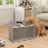 Elevated Dog Bowls with Storage – Raised Stand with 2 Stainless Steel Bowls (Gray, Large Dogs)