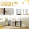5 Panels Dog Playpen, Foldable Portable Pet Playpen with Door, for Small & Medium Dogs, 30"H