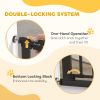 30"-41" Extra Wide Pet Gate Barrier with Small Door, 35"H Dog Gate with Safety Gate Barrier, Stair Pressure Fit, Black