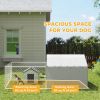 Galvanized Steel Outdoor Dog Kennel 13.1x7.5x4.9 with Waterproof UV Resistant Cover for Large Dogs