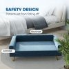 Modern Pet Bed, Cat or Dog Sofa, Velvety Dog Couch for Small to Medium Dogs, Dark Blue