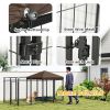 Outdoor Dog Kennel with Waterproof Canopy – Galvanized Chain Link (Black)