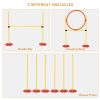 3PCs Portable Pet Agility Training Obstacle Set for Dogs w/ Adjustable Weave Pole, Jumping Ring, Adjustable High Jump