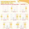 30"-52" Extra Wide Pet Gate Barrier with Small Door, 30"H Dog Gate with Safety Gate Barrier, Stair Pressure Fit, White